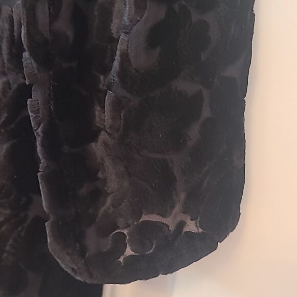 Talbots RSVP Black Velvet Floral Burnout Lined Blouse Tunic Top Size 2X - Picture 8 of 14